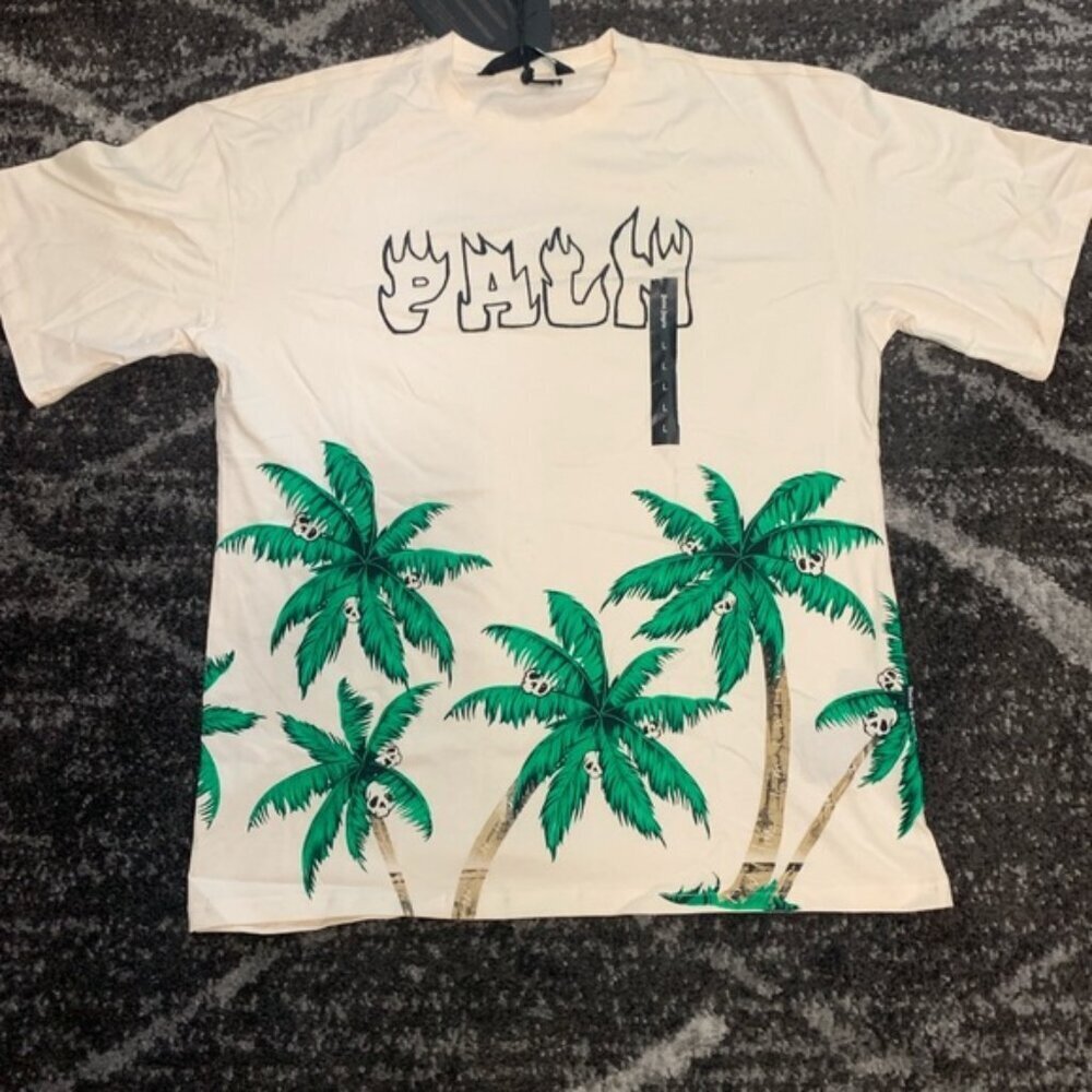 Palm Angels Fire Skull Palm Tree T-Shirt Men’s Large, Medium, Small